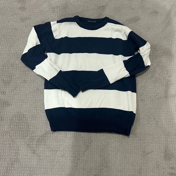 Brandy Melville Other - Brandy Melville Navy and Cream Striped Sweater